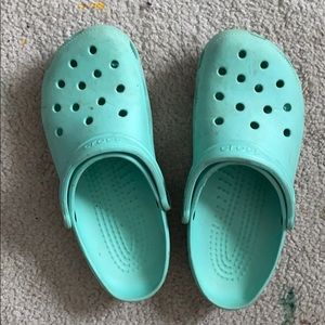 teal crocs!!